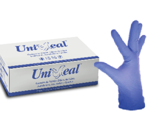Guantes. de nitrilo o polibutadine-acrylonitrilo libre de látex ambidiestro desechable estéril. Tamaño: Grande Par.
